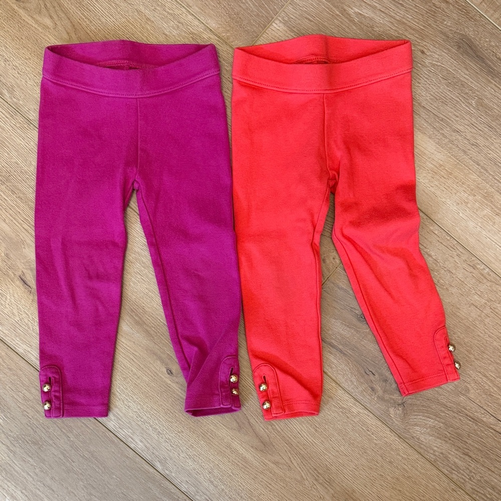 2T Janie & Jack pants-red & purple